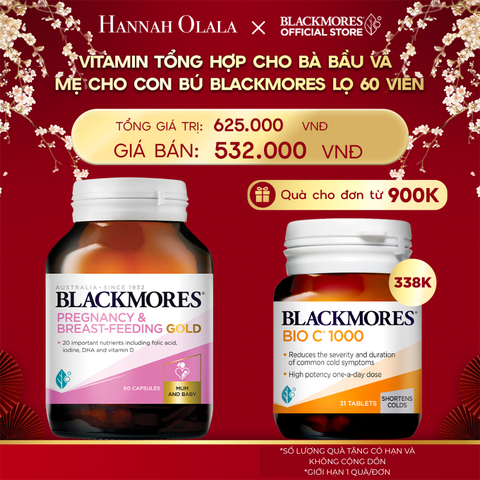  A1245_DEAL 6: VITAMIN TỔNG HỢP CHO BÀ BẦU VÀ MẸ CHO CON BÚ BLACKMORES PREGNANCY & BREAST-FEEDING GOLD LỌ 60 VIÊN 