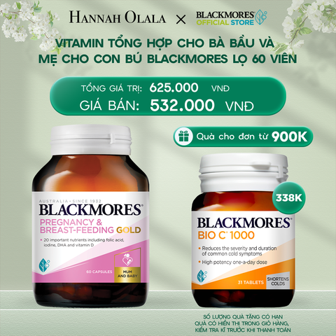  DEAL 6: VITAMIN TỔNG HỢP CHO BÀ BẦU VÀ MẸ CHO CON BÚ BLACKMORES PREGNANCY & BREAST-FEEDING GOLD LỌ 60 VIÊN 