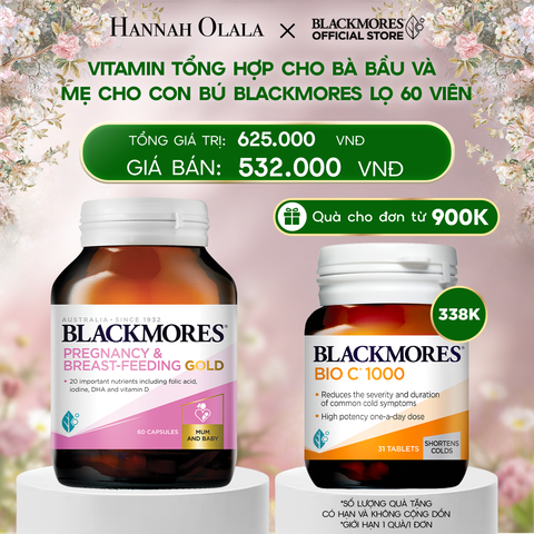  DEAL 6: VITAMIN TỔNG HỢP CHO BÀ BẦU VÀ MẸ CHO CON BÚ BLACKMORES PREGNANCY & BREAST-FEEDING GOLD LỌ 60 VIÊN 