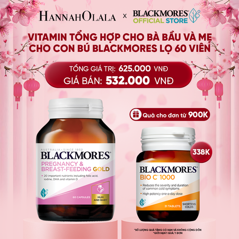  DEAL 6: VITAMIN TỔNG HỢP CHO BÀ BẦU VÀ MẸ CHO CON BÚ BLACKMORES PREGNANCY & BREAST-FEEDING GOLD LỌ 60 VIÊN 