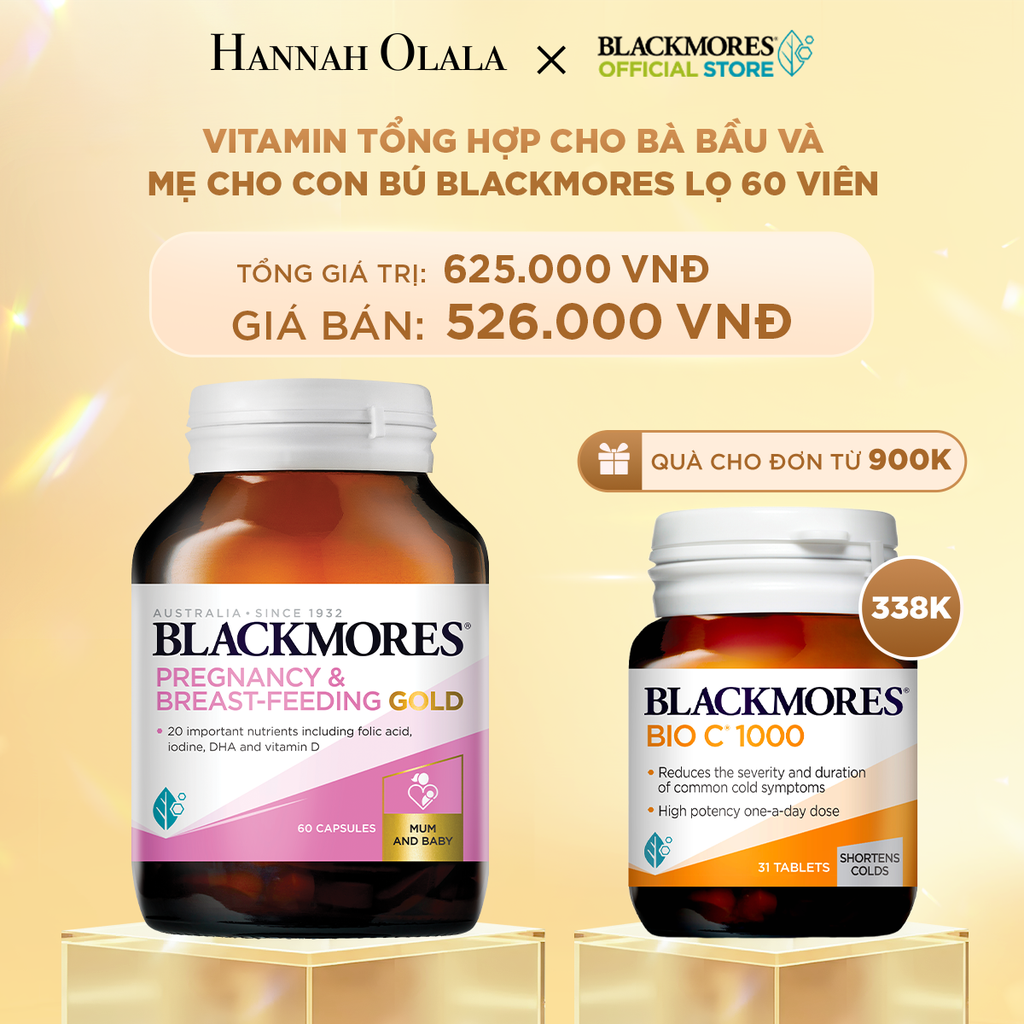  C216_DEAL 6: VITAMIN TỔNG HỢP CHO BÀ BẦU VÀ MẸ CHO CON BÚ BLACKMORES PREGNANCY & BREAST-FEEDING GOLD LỌ 60 VIÊN 