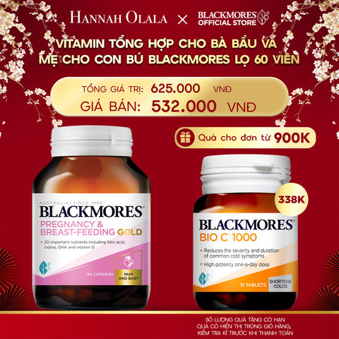  DEAL 6: VITAMIN TỔNG HỢP CHO BÀ BẦU VÀ MẸ CHO CON BÚ BLACKMORES PREGNANCY & BREAST-FEEDING GOLD LỌ 60 VIÊN 