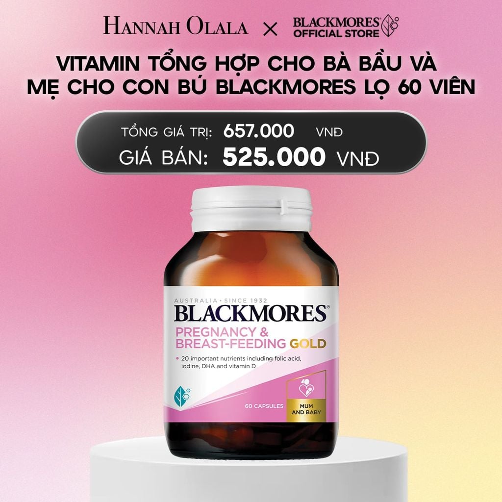 VITAMIN TỔNG HỢP CHO BÀ BẦU VÀ MẸ CHO CON BÚ BLACKMORES PREGNANCY & BREAST-FEEDING GOLD LỌ 60 VIÊN_A2074 