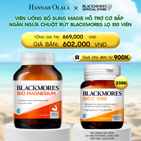  DEAL 9: VIÊN UỐNG BỔ SUNG MAGIE HỖ TRỢ CƠ BẮP NGĂN NGỪA CHUỘT RÚT BLACKMORES BIO MAGNESIUM LỌ 100 VIÊN 