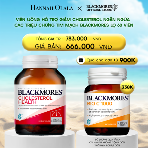  DEAL 7: VIÊN UỐNG HỖ TRỢ GIẢM CHOLESTEROL NGĂN NGỪA CÁC TRIỆU CHỨNG TIM MẠCH BLACKMORES CHOLESTEROL HEALTH LỌ 60 VIÊN 