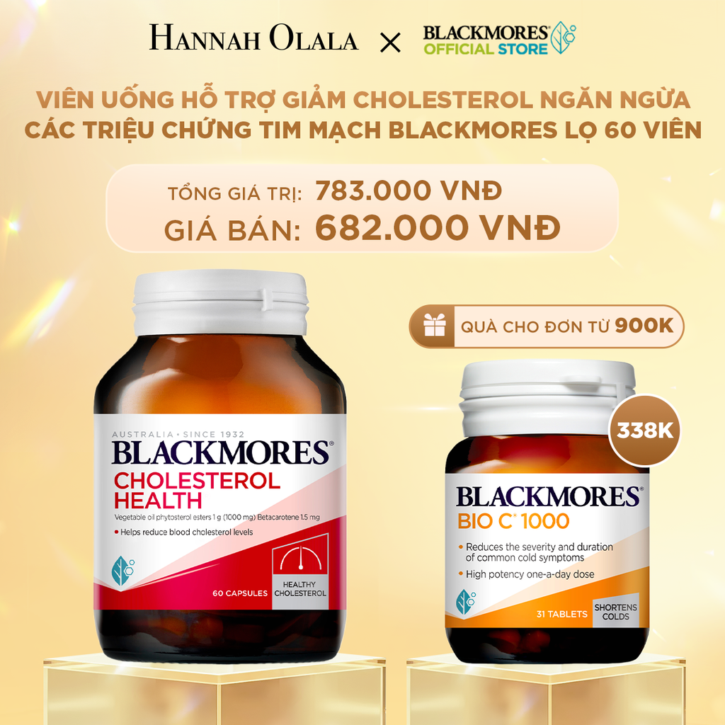 C217_DEAL 7: VIÊN UỐNG HỖ TRỢ GIẢM CHOLESTEROL NGĂN NGỪA CÁC TRIỆU CHỨNG TIM MẠCH BLACKMORES CHOLESTEROL HEALTH LỌ 60 VIÊN 