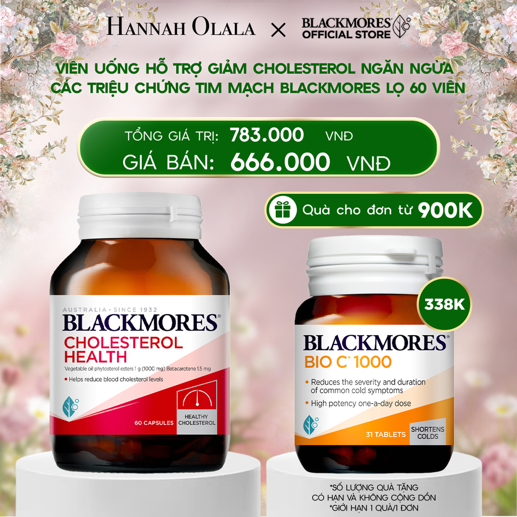  DEAL 7: VIÊN UỐNG HỖ TRỢ GIẢM CHOLESTEROL NGĂN NGỪA CÁC TRIỆU CHỨNG TIM MẠCH BLACKMORES CHOLESTEROL HEALTH LỌ 60 VIÊN 