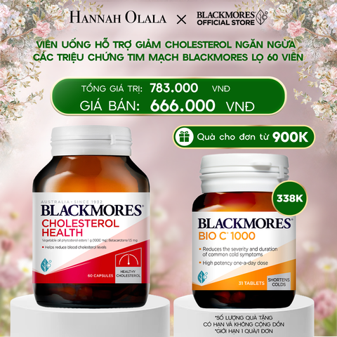  DEAL 7: VIÊN UỐNG HỖ TRỢ GIẢM CHOLESTEROL NGĂN NGỪA CÁC TRIỆU CHỨNG TIM MẠCH BLACKMORES CHOLESTEROL HEALTH LỌ 60 VIÊN 