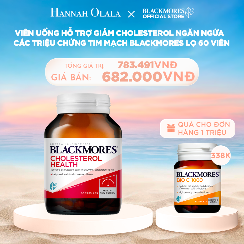  C663_DEAL 7: VIÊN UỐNG HỖ TRỢ GIẢM CHOLESTEROL NGĂN NGỪA CÁC TRIỆU CHỨNG TIM MẠCH BLACKMORES CHOLESTEROL HEALTH LỌ 60 VIÊN 
