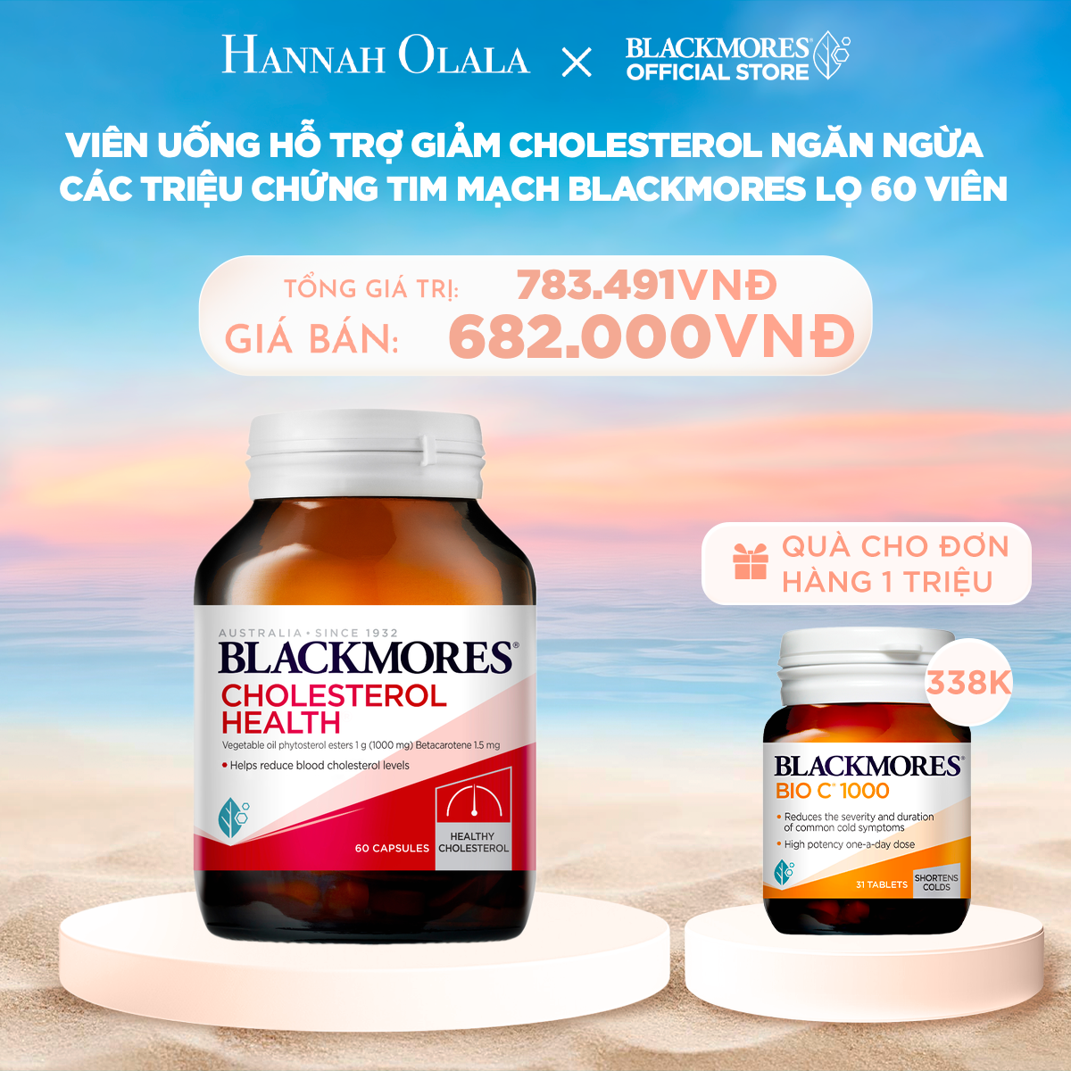  C663_DEAL 7: VIÊN UỐNG HỖ TRỢ GIẢM CHOLESTEROL NGĂN NGỪA CÁC TRIỆU CHỨNG TIM MẠCH BLACKMORES CHOLESTEROL HEALTH LỌ 60 VIÊN 