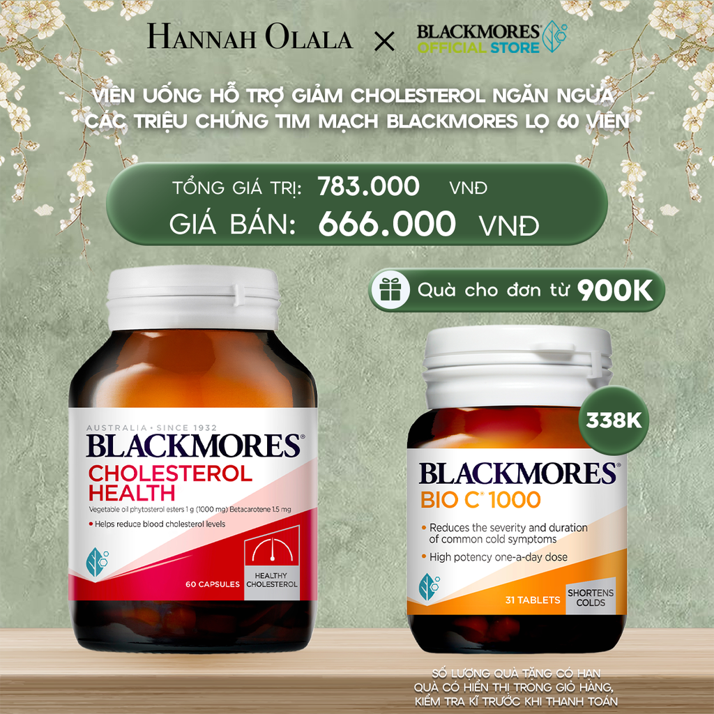  DEAL 7: VIÊN UỐNG HỖ TRỢ GIẢM CHOLESTEROL NGĂN NGỪA CÁC TRIỆU CHỨNG TIM MẠCH BLACKMORES CHOLESTEROL HEALTH LỌ 60 VIÊN 