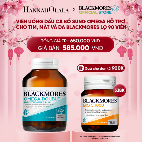  A1431_DEAL 1: VIÊN UỐNG DẦU CÁ BỔ SUNG OMEGA HỖ TRỢ CHO TIM, MẮT VÀ DA BLACKMORES DOUBLE OMEGA HIGH STRENGTH LỌ 90 VIÊN 