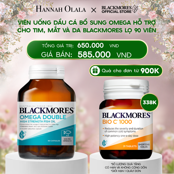  DEAL 1: VIÊN UỐNG DẦU CÁ BỔ SUNG OMEGA HỖ TRỢ CHO TIM, MẮT VÀ DA BLACKMORES DOUBLE OMEGA HIGH STRENGTH LỌ 90 VIÊN 