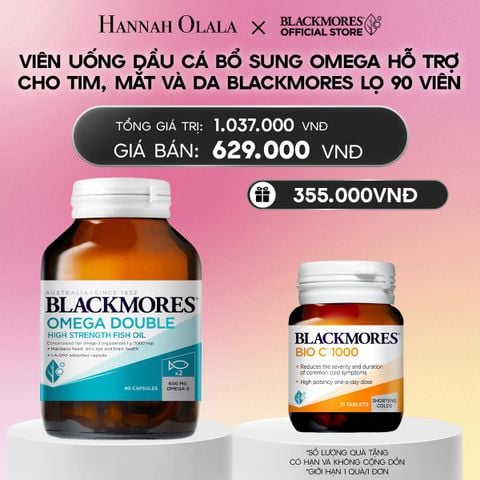  VIÊN UỐNG DẦU CÁ BỔ SUNG OMEGA HỖ TRỢ CHO TIM, MẮT VÀ DA BLACKMORES DOUBLE OMEGA HIGH STRENGTH LỌ 90 VIÊN_A2071 