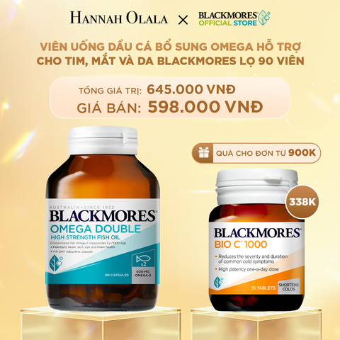  C211_DEAL 1: VIÊN UỐNG DẦU CÁ BỔ SUNG OMEGA HỖ TRỢ CHO TIM, MẮT VÀ DA BLACKMORES DOUBLE OMEGA HIGH STRENGTH LỌ 90 VIÊN 