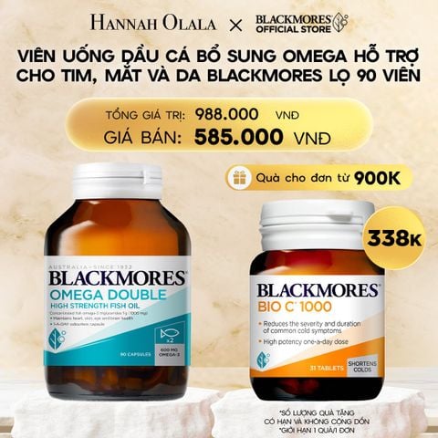  VIÊN UỐNG DẦU CÁ BỔ SUNG OMEGA HỖ TRỢ CHO TIM, MẮT VÀ DA BLACKMORES DOUBLE OMEGA HIGH STRENGTH LỌ 90 VIÊN 