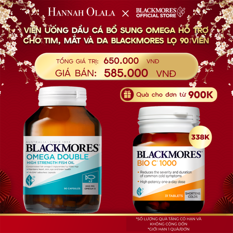  A1240_DEAL 1: VIÊN UỐNG DẦU CÁ BỔ SUNG OMEGA HỖ TRỢ CHO TIM, MẮT VÀ DA BLACKMORES DOUBLE OMEGA HIGH STRENGTH LỌ 90 VIÊN 