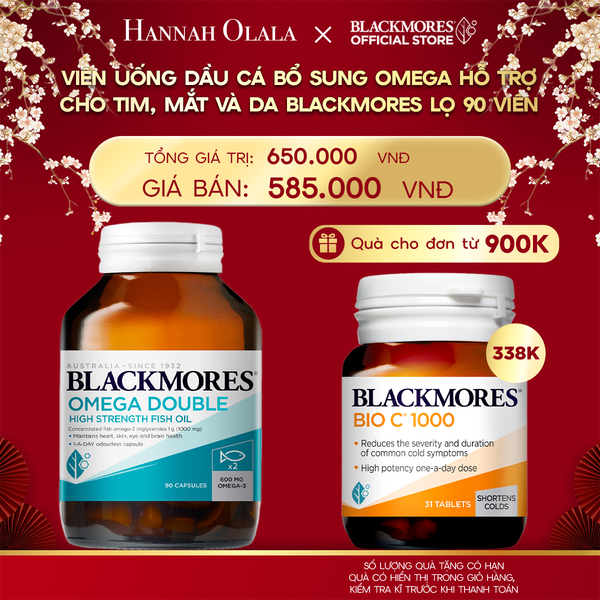  DEAL 1: VIÊN UỐNG DẦU CÁ BỔ SUNG OMEGA HỖ TRỢ CHO TIM, MẮT VÀ DA BLACKMORES DOUBLE OMEGA HIGH STRENGTH LỌ 90 VIÊN 