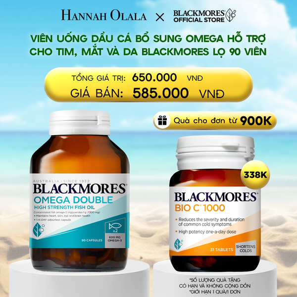  DEAL 1: VIÊN UỐNG DẦU CÁ BỔ SUNG OMEGA HỖ TRỢ CHO TIM, MẮT VÀ DA BLACKMORES DOUBLE OMEGA HIGH STRENGTH LỌ 90 VIÊN 