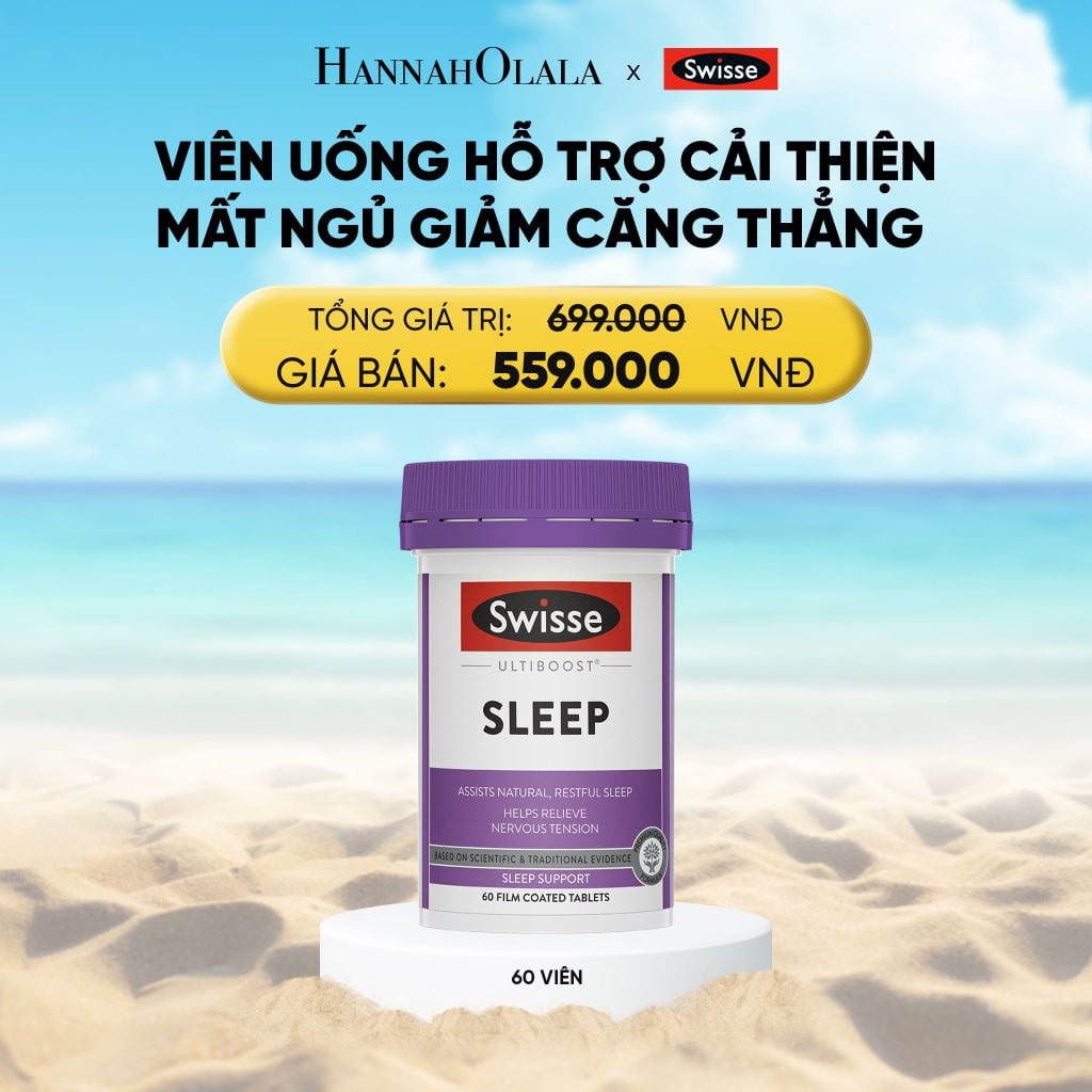  VIÊN UỐNG HỖ TRỢ CẢI THIỆN MẤT NGỦ GIẢM CĂNG THẲNG THẦN KINH SWISSE ULTIBOOST SLEEP (60 VIÊN) 