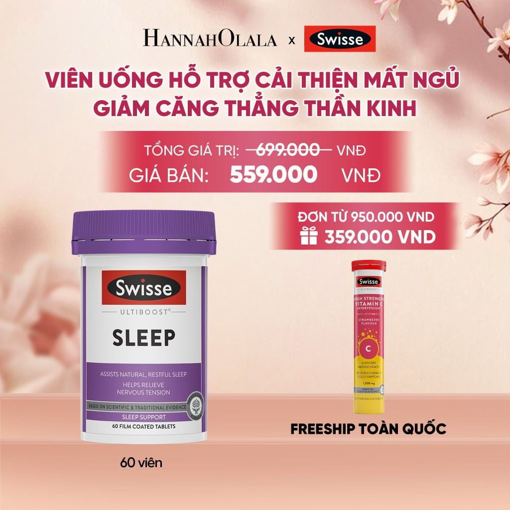  VIÊN UỐNG HỖ TRỢ CẢI THIỆN MẤT NGỦ GIẢM CĂNG THẲNG THẦN KINH SWISSE ULTIBOOST SLEEP (60 VIÊN) _ DEAL 4 - A489 