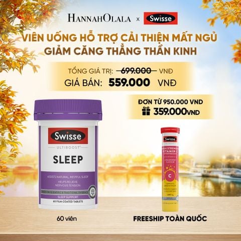  VIÊN UỐNG HỖ TRỢ CẢI THIỆN MẤT NGỦ GIẢM CĂNG THẲNG THẦN KINH SWISSE ULTIBOOST SLEEP (60 VIÊN) - E855 