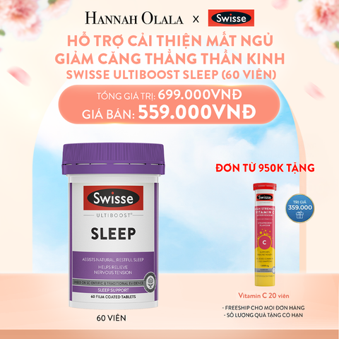  A827_DEAL 4: VIÊN UỐNG HỖ TRỢ CẢI THIỆN MẤT NGỦ GIẢM CĂNG THẲNG THẦN KINH SWISSE ULTIBOOST SLEEP (60 VIÊN) 