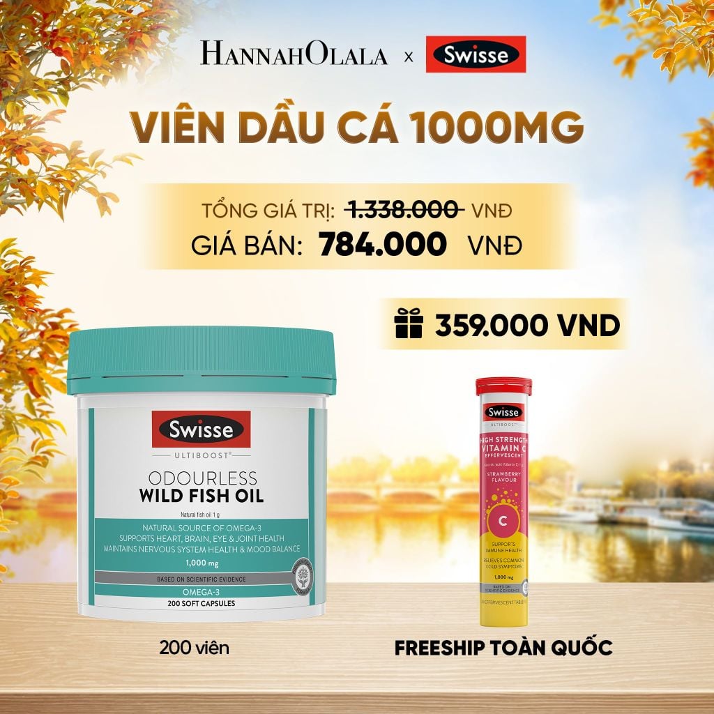  VIÊN DẦU CÁ SWISSE ULTIBOOST ODOURLESS WILD FISH OIL 1000MG (200 VIÊN) - E853 
