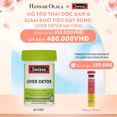  A826_DEAL 3: VIÊN UỐNG HỖ TRỢ THẢI ĐỘC GAN & GIẢM KHÓ TIÊU ĐẦY BỤNG SWISSE ULTIBOOST LIVER DETOX (60 VIÊN) 