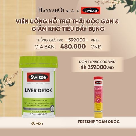  VIÊN UỐNG HỖ TRỢ THẢI ĐỘC GAN & GIẢM KHÓ TIÊU ĐẦY BỤNG SWISSE ULTIBOOST LIVER DETOX (60 VIÊN) - A88 