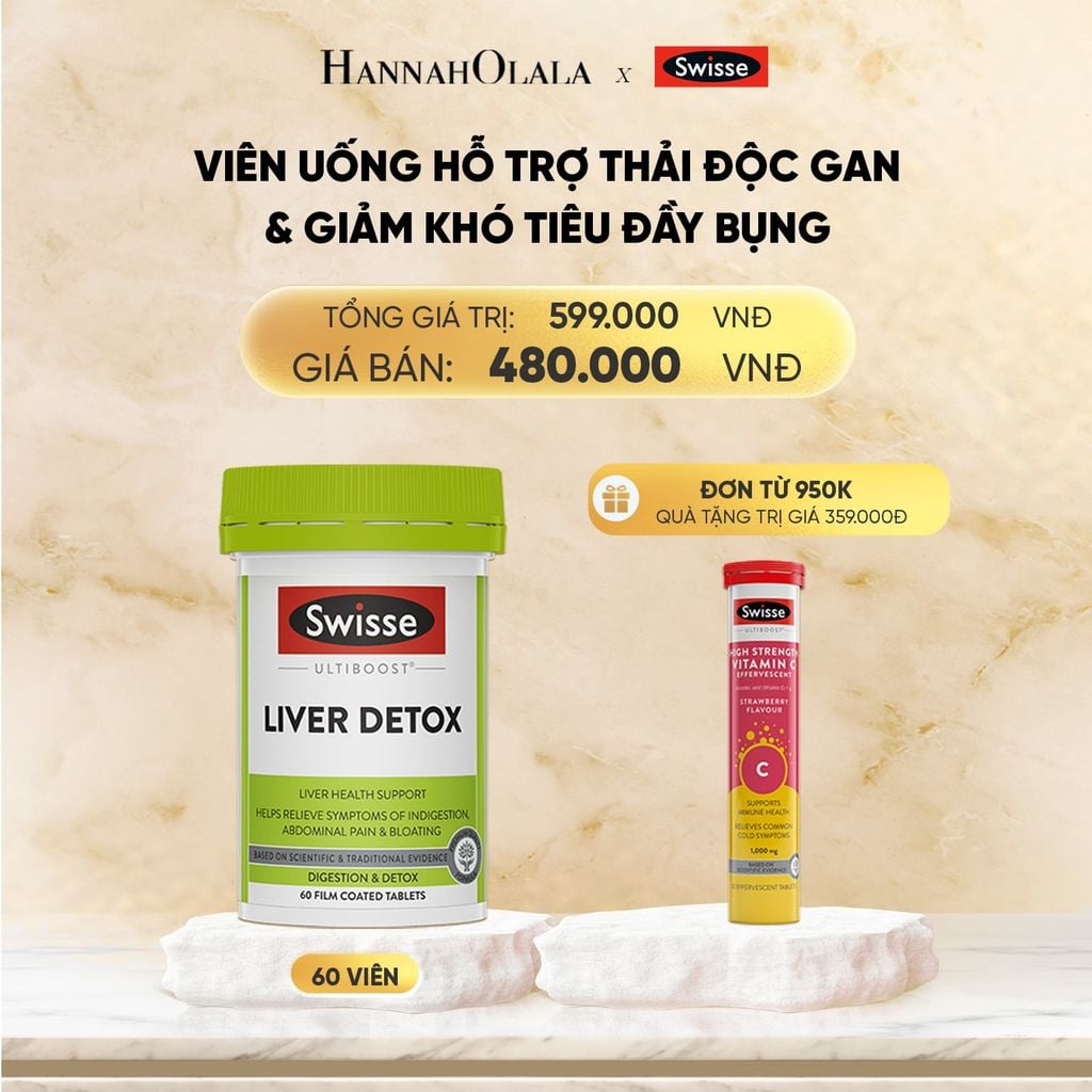  VIÊN UỐNG HỖ TRỢ THẢI ĐỘC GAN & GIẢM KHÓ TIÊU ĐẦY BỤNG SWISSE ULTIBOOST LIVER DETOX (60 VIÊN) 