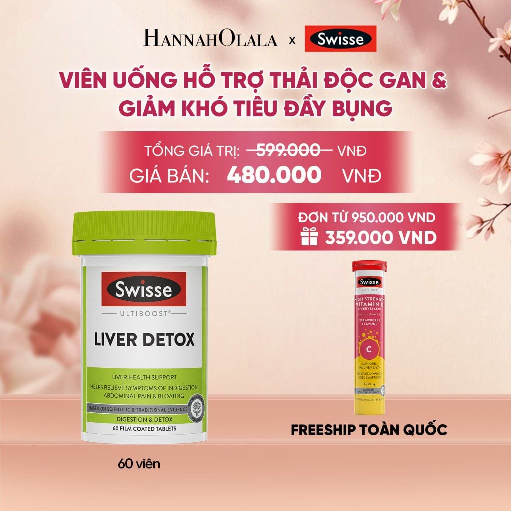  VIÊN UỐNG HỖ TRỢ THẢI ĐỘC GAN & GIẢM KHÓ TIÊU ĐẦY BỤNG SWISSE ULTIBOOST LIVER DETOX (60 VIÊN) _ DEAL 3 - A197 