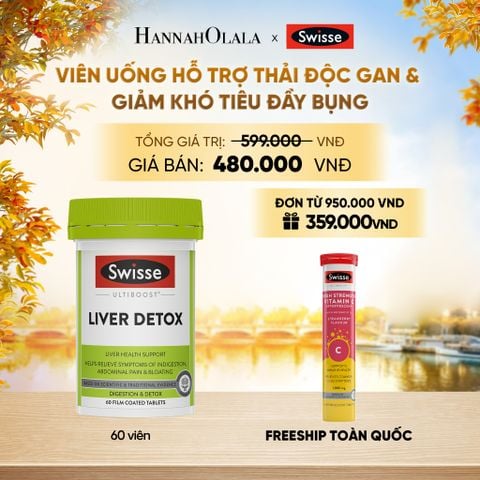  VIÊN UỐNG HỖ TRỢ THẢI ĐỘC GAN & GIẢM KHÓ TIÊU ĐẦY BỤNG SWISSE ULTIBOOST LIVER DETOX (60 VIÊN) - E854 