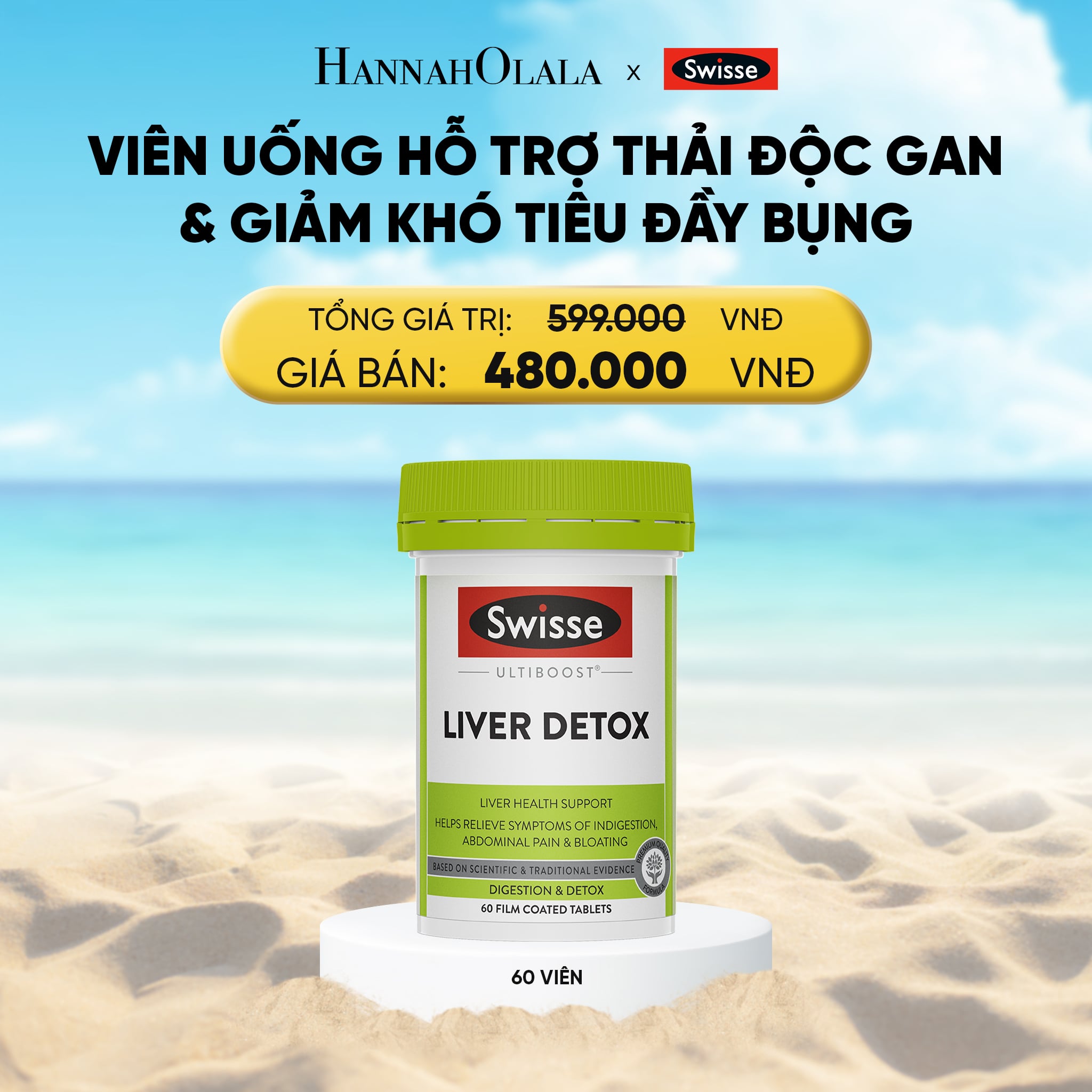 Uống Bổ Gan Và Giải Độc Gan - Swisse Ultiboost Liver Detox Lọ 120 Viên