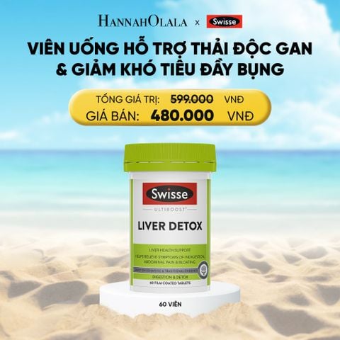  A353_DEAL 3: VIÊN UỐNG HỖ TRỢ THẢI ĐỘC GAN & GIẢM KHÓ TIÊU ĐẦY BỤNG SWISSE ULTIBOOST LIVER DETOX (60 VIÊN) 
