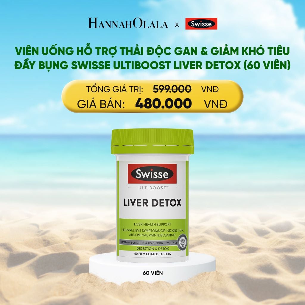 DEAL 3: VIÊN UỐNG HỖ TRỢ THẢI ĐỘC GAN & GIẢM KHÓ TIÊU ĐẦY BỤNG SWISSE ULTIBOOST LIVER DETOX (60 VIÊN) 