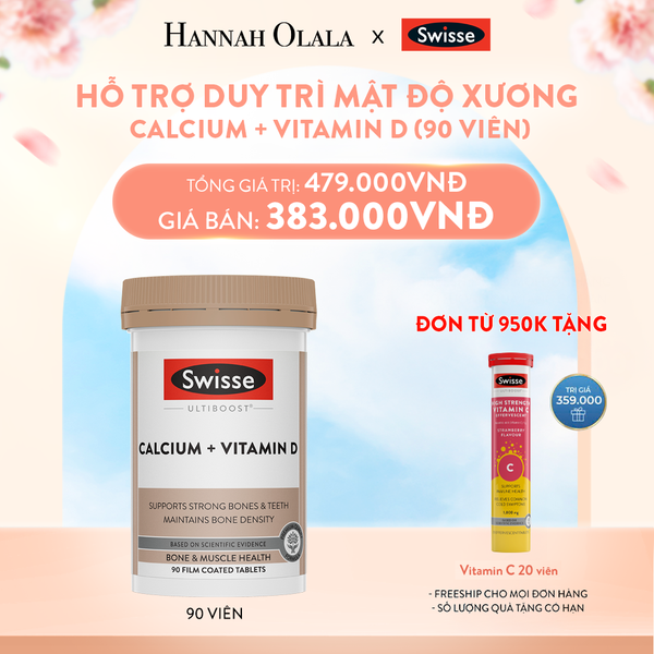  A828_DEAL 5: VIÊN UỐNG HỖ TRỢ DUY TRÌ MẬT ĐỘ XƯƠNG SWISSE ULTIBOOST CALCIUM + VITAMIN D (90 VIÊN) 