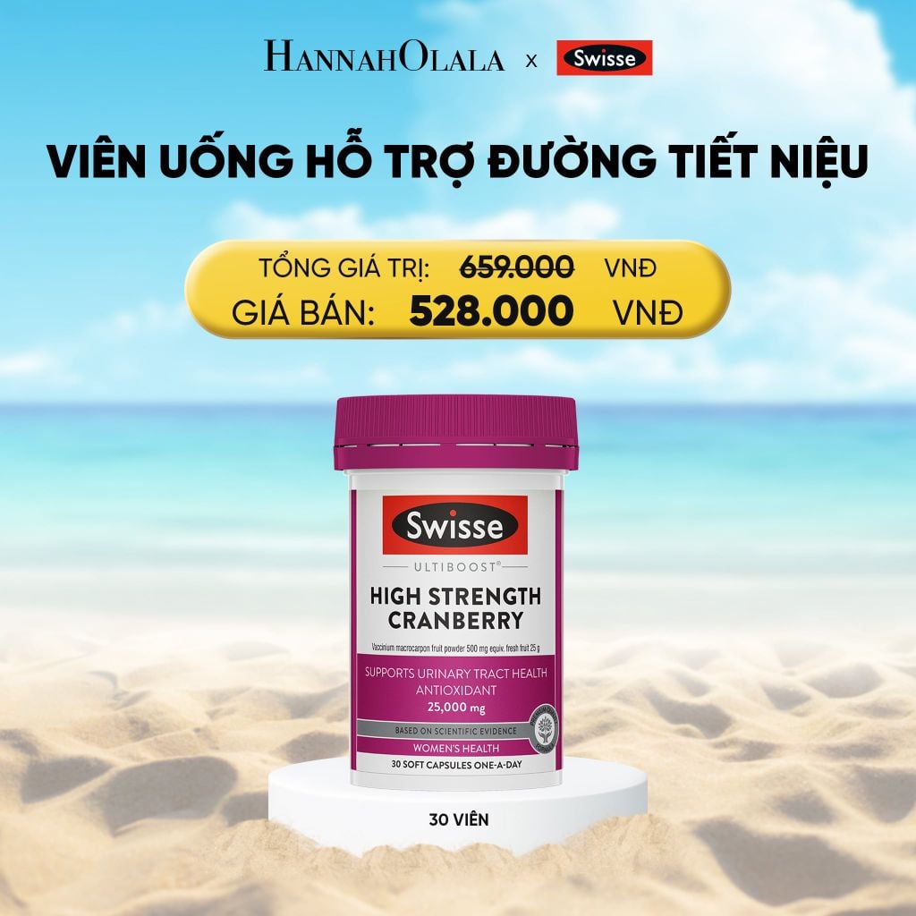  VIÊN UỐNG HỖ TRỢ ĐƯỜNG TIẾT NIỆU SWISSE ULTIBOOST HIGH STRENGTH CRANBERRY (30 VIÊN NANG) 