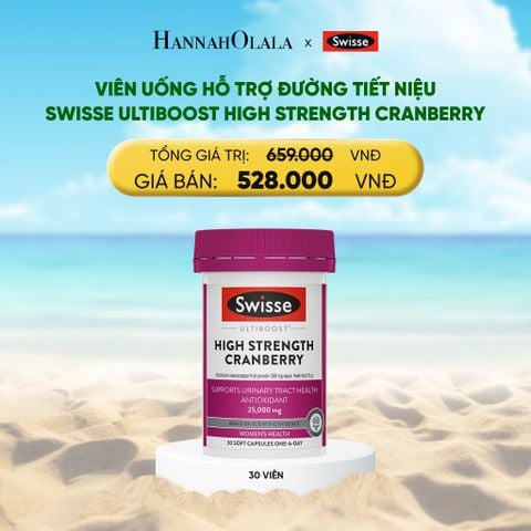 DEAL 15: VIÊN UỐNG HỖ TRỢ ĐƯỜNG TIẾT NIỆU SWISSE ULTIBOOST HIGH STRENGTH CRANBERRY (30 VIÊN NANG) 