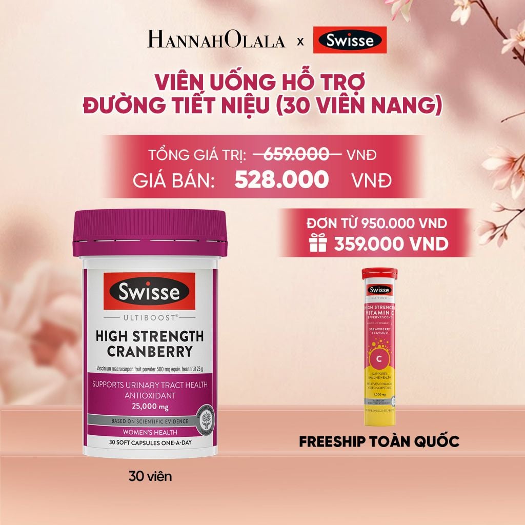  VIÊN UỐNG HỖ TRỢ ĐƯỜNG TIẾT NIỆU SWISSE ULTIBOOST HIGH STRENGTH CRANBERRY (30 VIÊN NANG) _ DEAL 15 - A954 