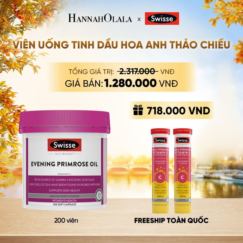  VIÊN UỐNG TINH DẦU HOA ANH THẢO CHIỀU SWISSE ULTIBOOST EVENING PRIMROSE OIL (200 VIÊN) - E846 
