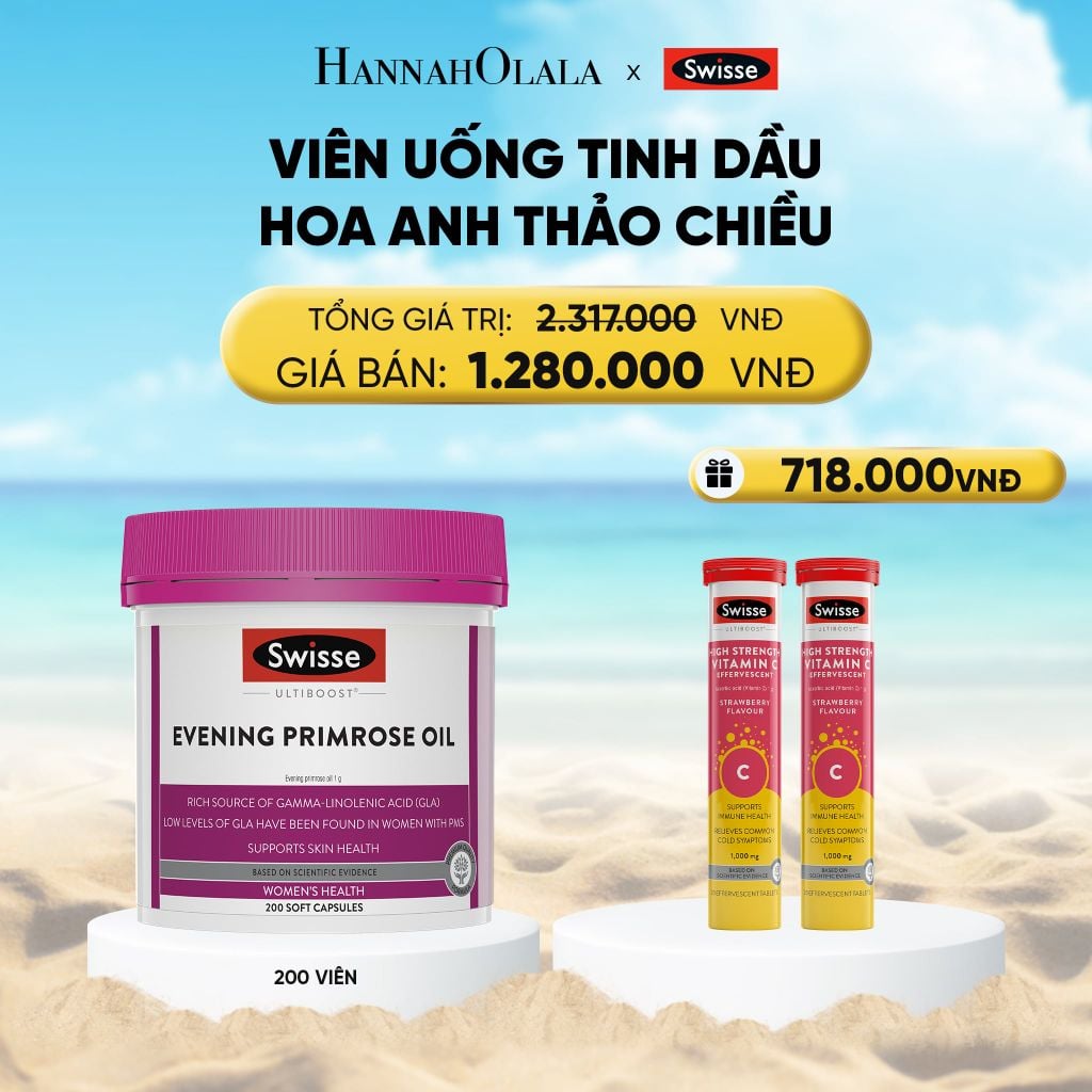  VIÊN UỐNG TINH DẦU HOA ANH THẢO CHIỀU SWISSE ULTIBOOST EVENING PRIMROSE OIL (200 VIÊN) 