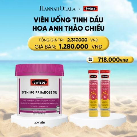  A363_DEAL 1: VIÊN UỐNG TINH DẦU HOA ANH THẢO CHIỀU SWISSE ULTIBOOST EVENING PRIMROSE OIL (200 VIÊN) 