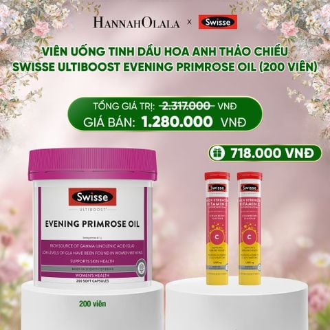  DEAL 1: VIÊN UỐNG TINH DẦU HOA ANH THẢO CHIỀU SWISSE ULTIBOOST EVENING PRIMROSE OIL (200 VIÊN) 