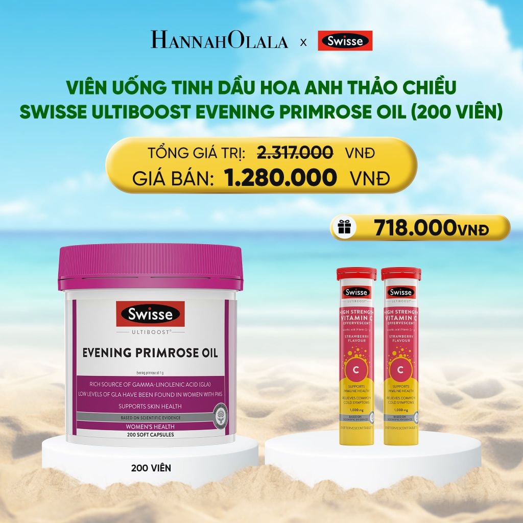  DEAL 1: VIÊN UỐNG TINH DẦU HOA ANH THẢO CHIỀU SWISSE ULTIBOOST EVENING PRIMROSE OIL (200 VIÊN) 