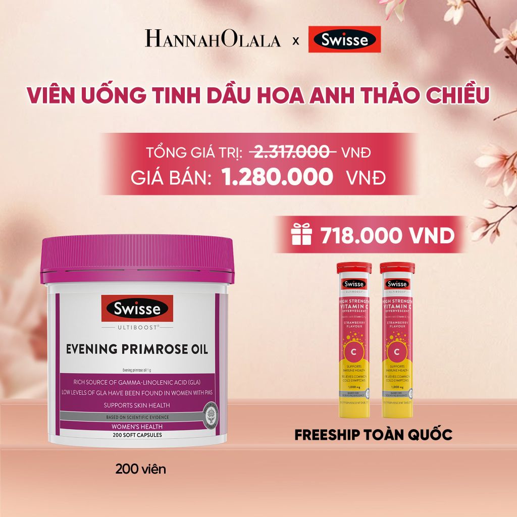  VIÊN UỐNG TINH DẦU HOA ANH THẢO CHIỀU SWISSE ULTIBOOST EVENING PRIMROSE OIL (200 VIÊN) _ DEAL 1 - A950 