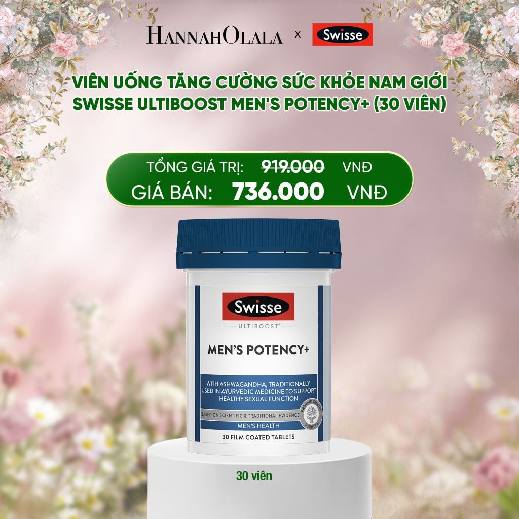  DEAL 12: VIÊN UỐNG TĂNG CƯỜNG SỨC KHỎE NAM GIỚI SWISSE ULTIBOOST MEN'S POTENCY+ (30 VIÊN) 