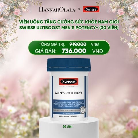  DEAL 12: VIÊN UỐNG TĂNG CƯỜNG SỨC KHỎE NAM GIỚI SWISSE ULTIBOOST MEN'S POTENCY+ (30 VIÊN) 