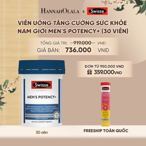  VIÊN UỐNG TĂNG CƯỜNG SỨC KHỎE NAM GIỚI SWISSE ULTIBOOST MEN'S POTENCY+ (30 VIÊN) - A81 