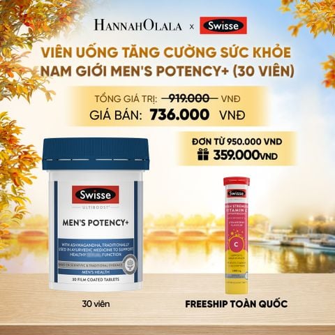  VIÊN UỐNG TĂNG CƯỜNG SỨC KHỎE NAM GIỚI SWISSE ULTIBOOST MEN'S POTENCY+ (30 VIÊN) - E849 